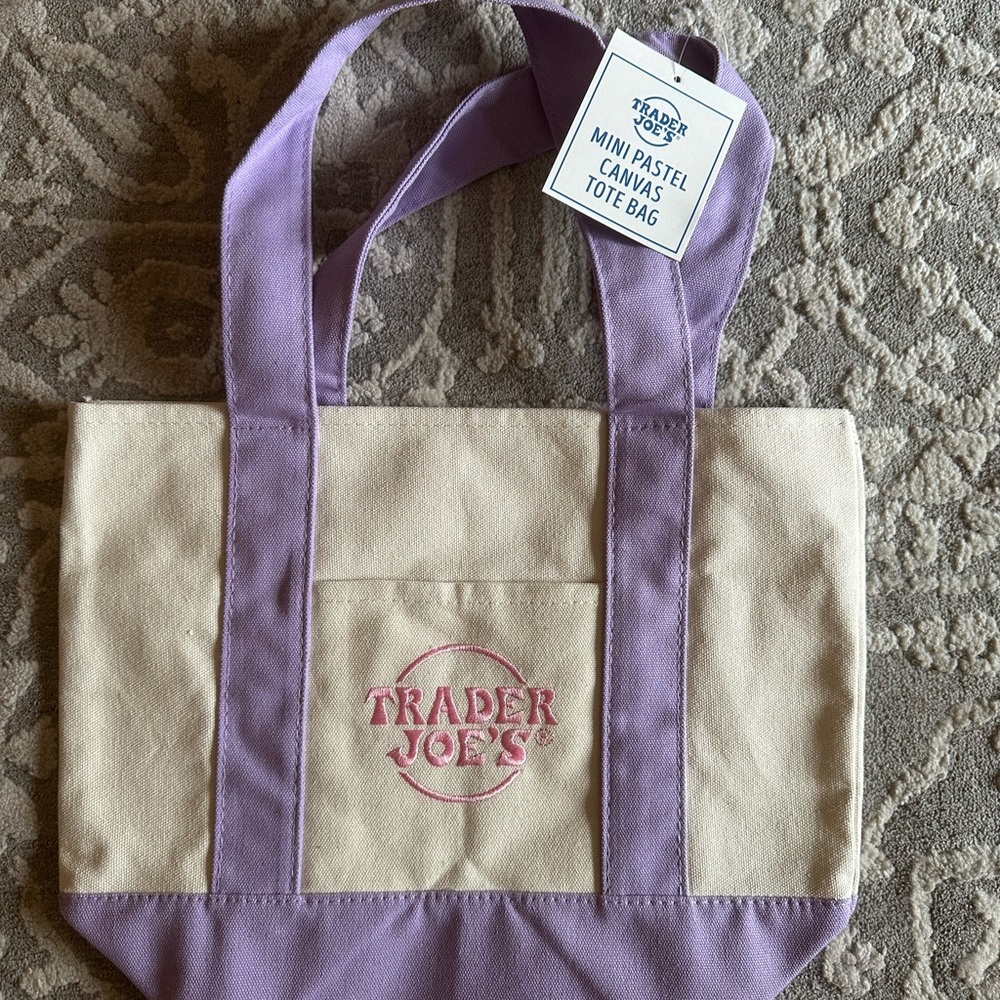 Trader Joe’s Spring 2025 Pastel Mini Tote in Lavender (new w tag)